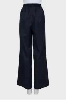 Blue palazzo pants with elastic