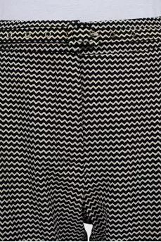 Black and white geometric trousers