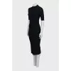 Black ribbed midi dress