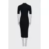 Black ribbed midi dress