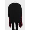 Black sweatshirt with plaid vest