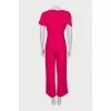 Pink draped jumpsuit