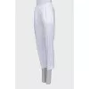 Straight trousers with elastic