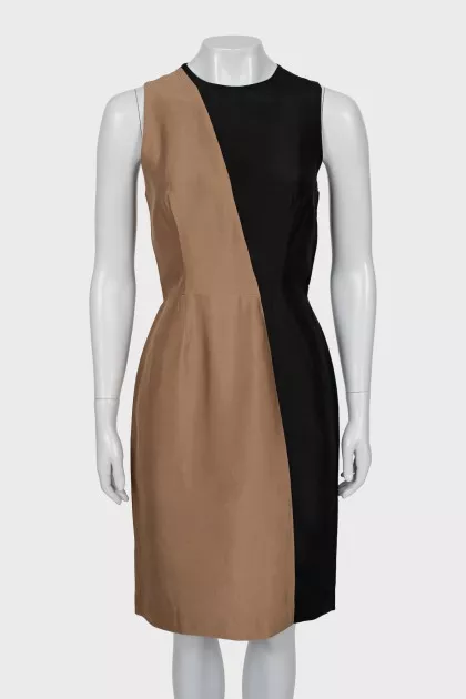 Two-tone sleeveless dress