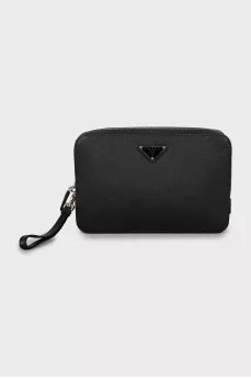Men's leather bag with logo