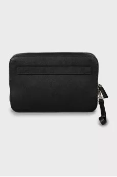 Men's leather bag with logo