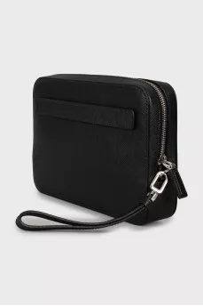 Men's leather bag with logo