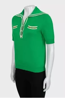 Short sleeve wool sweater