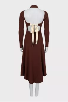 Knitted dress with tie at back