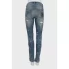 Distressed button down jeans