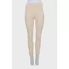 Beige high-waisted trousers
