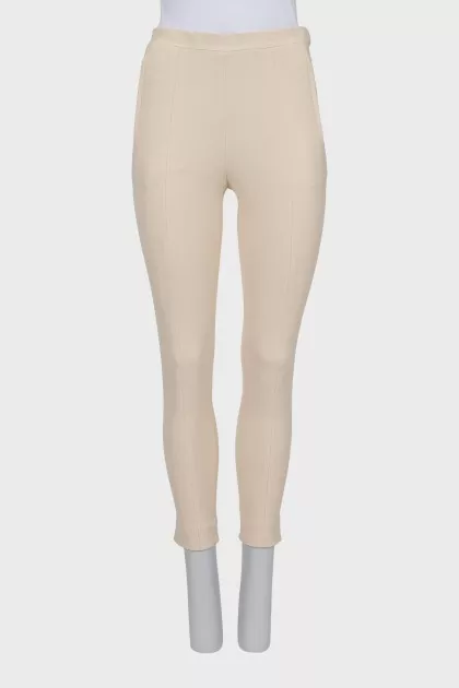 Beige high-waisted trousers
