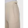 Beige high-waisted trousers