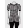 Black and white short sleeve jumper