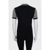 Black and white short sleeve jumper