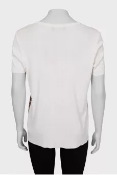 Printed silk straight-fit T-shirt