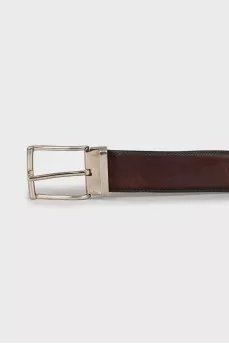 Men's belt with silver buckle