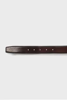 Men's belt with silver buckle