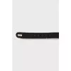 Leather belt with logo buckle