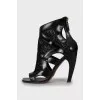 Mesh ankle boots with sculpted heels