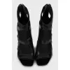 Mesh ankle boots with sculpted heels