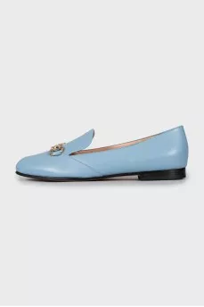 Blue square toe shoes