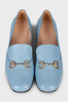 Blue square toe shoes