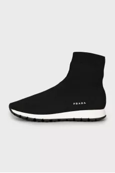 Textile sneakers with brand logo