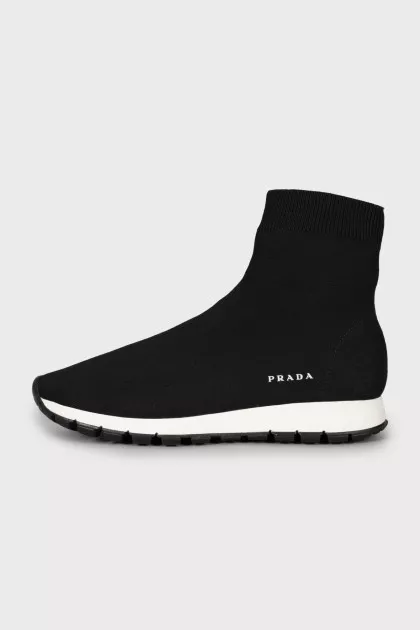 Textile sneakers with brand logo
