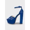 Blue high heel sandals