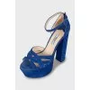 Blue high heel sandals