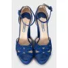 Blue high heel sandals