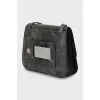 Cracked effect crossbody bag
