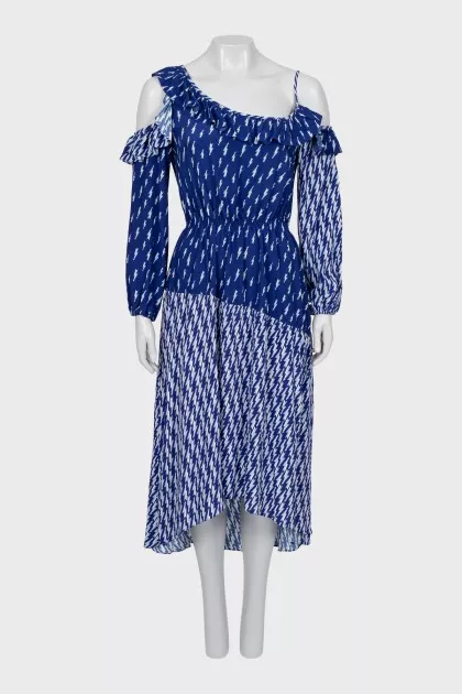 Print dress with tag