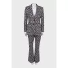 Knitted suit with flared trousers