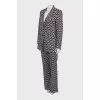 Knitted suit with flared trousers