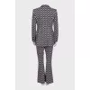 Knitted suit with flared trousers