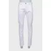 Men's white regular fit trousers