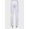 Men's white regular fit trousers
