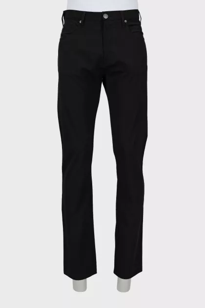 Men's black straight trousers