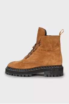 Suede boots with chunky soles