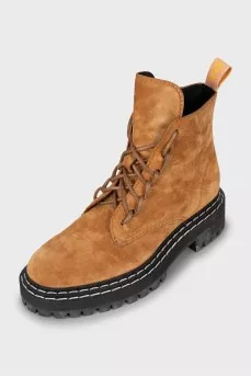 Suede boots with chunky soles