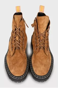 Suede boots with chunky soles