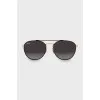 Browline sunglasses with gold temples