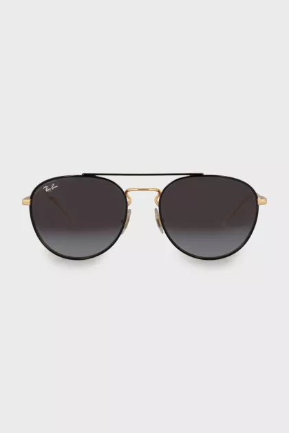 Browline sunglasses with gold temples