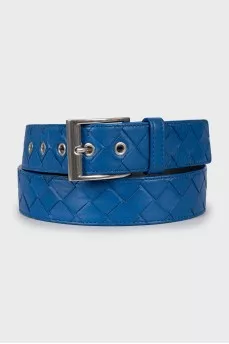 Men's blue leather belt