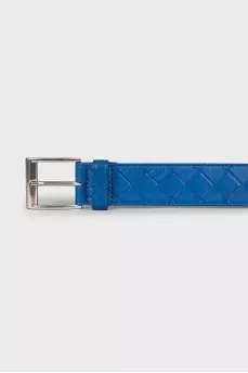 Men's blue leather belt