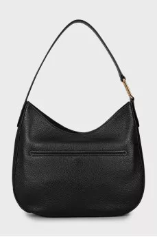 Leather hobo bag with tag