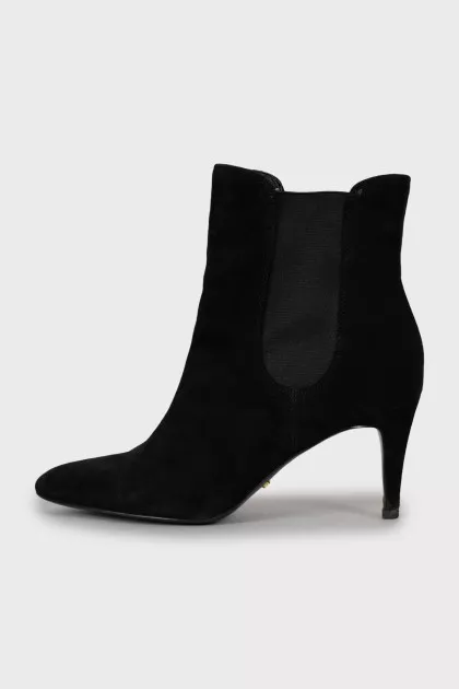 Suede high heel ankle boots