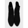 Suede high heel ankle boots